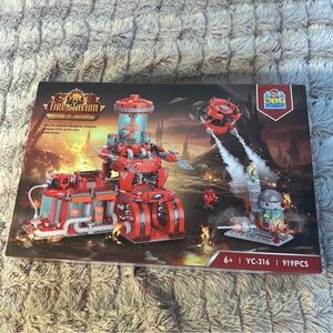 Space Fire Station Adventure Building Set - Red